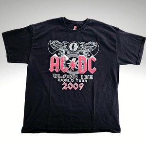 2009 AC/DC Black Ice Concert World Tour Tee Shirt Size XL Black
